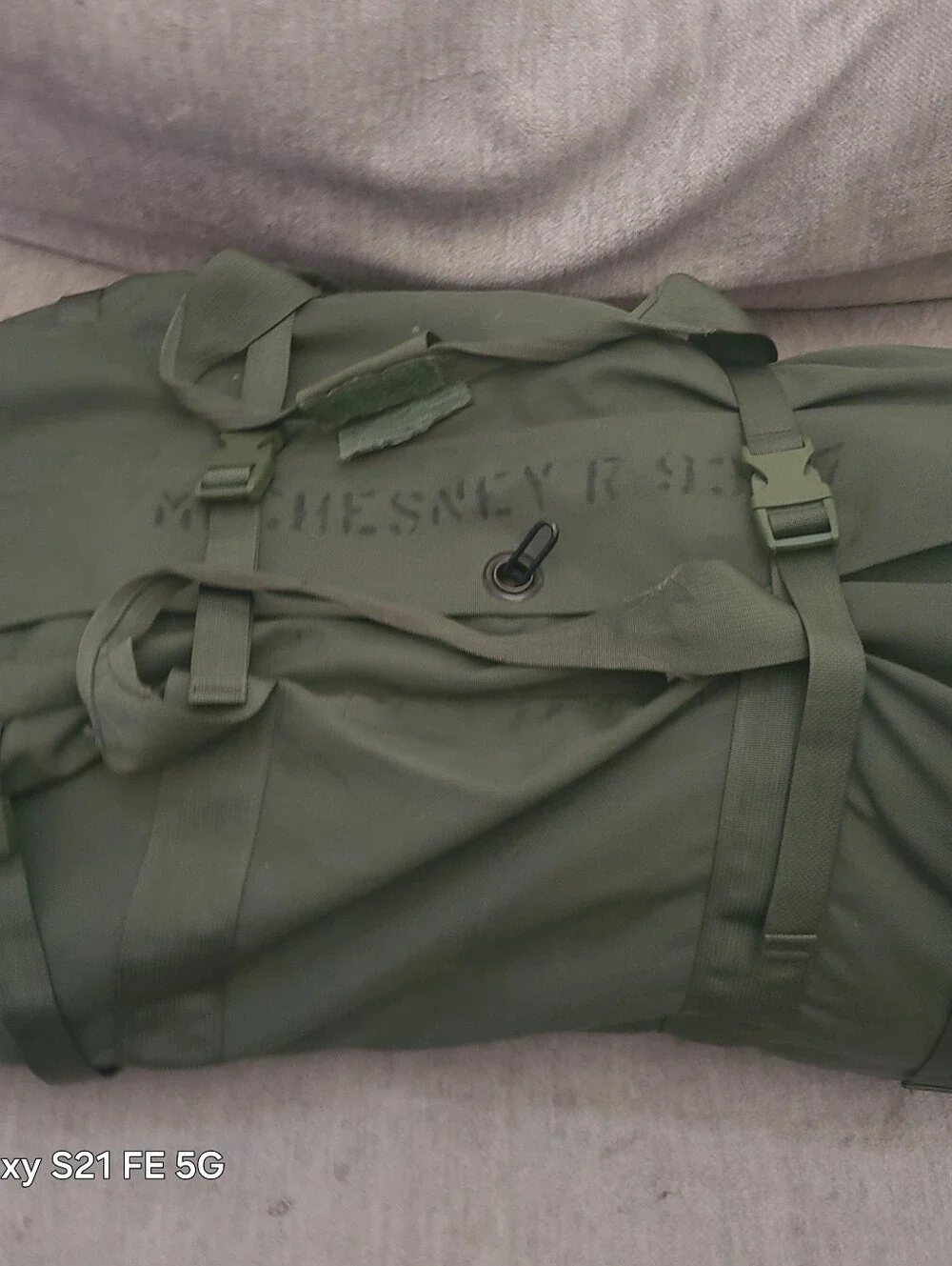 Olive Green Military-Style Roll Duffel Bag